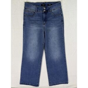 Curve Appeal Mid Blue Wide Leg Jeans -